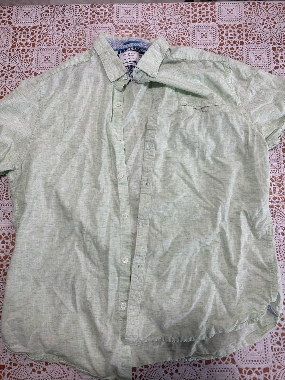 Cactus Man Ricky Singh Slim Fit Button Down Shirt Large Sage Green
